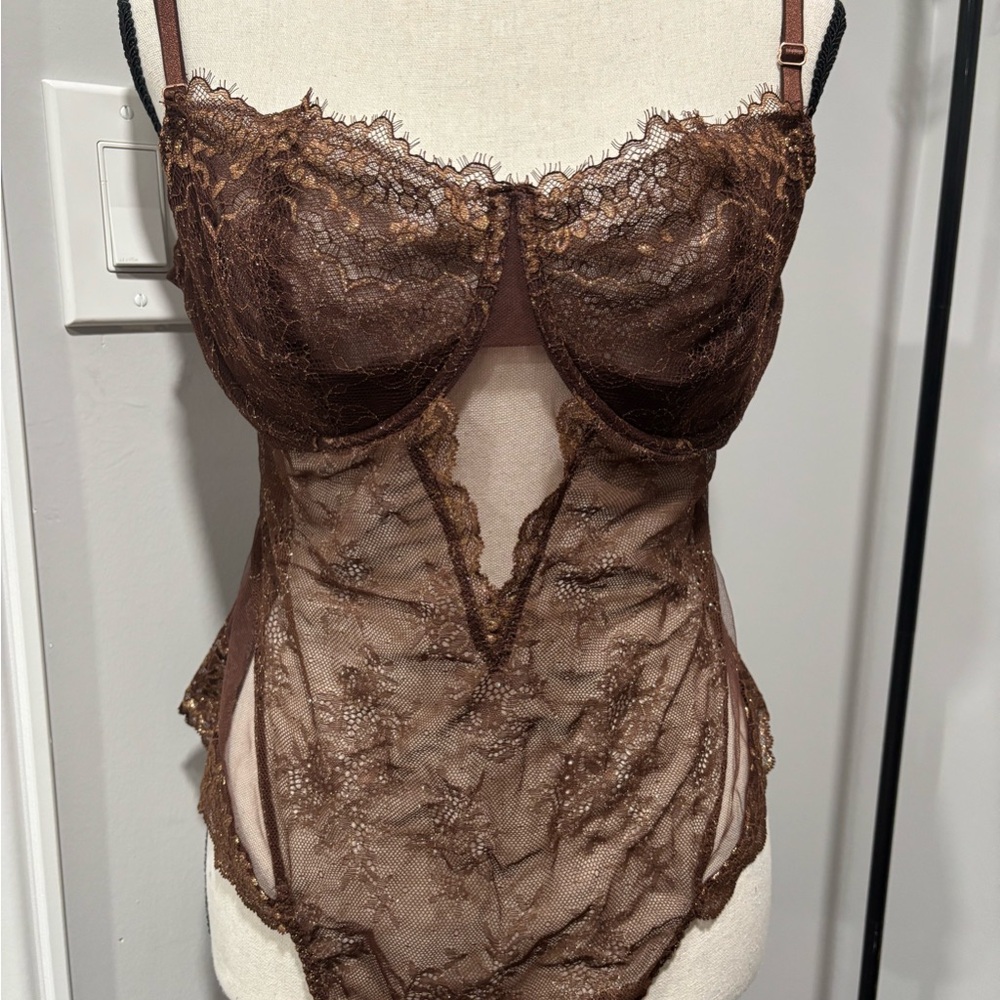Brown Lace Bodysuit